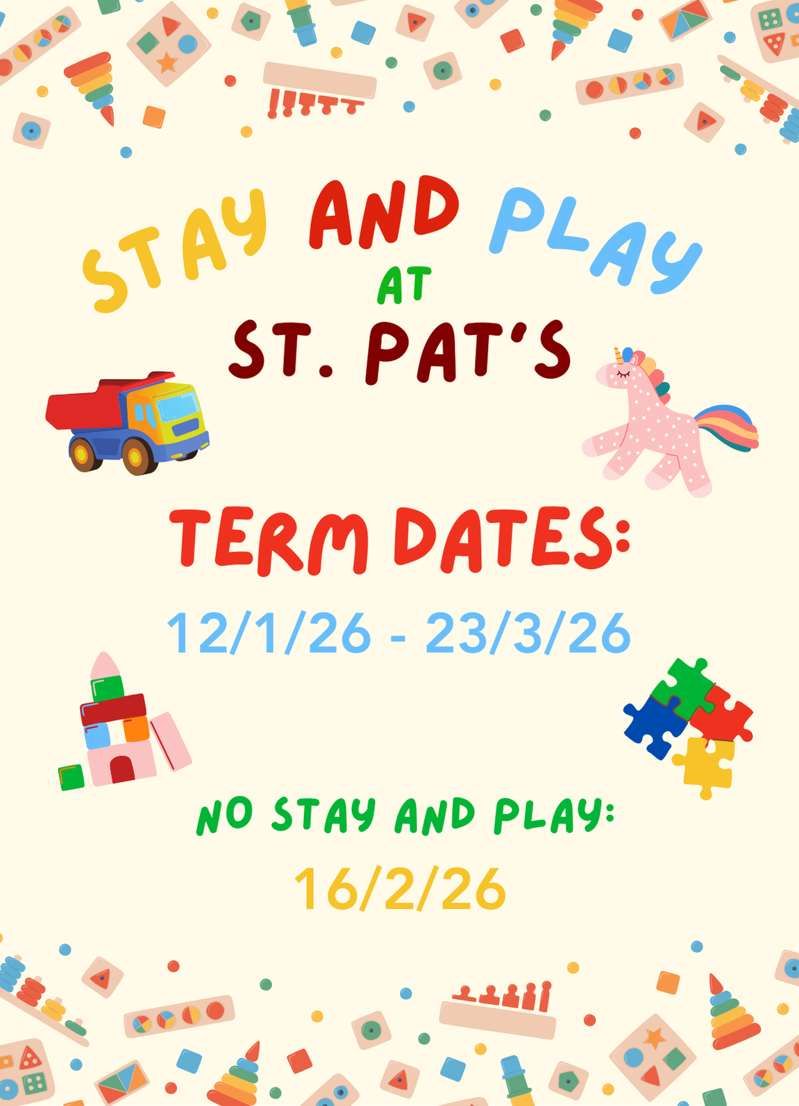 Stay and Play Term dates flier